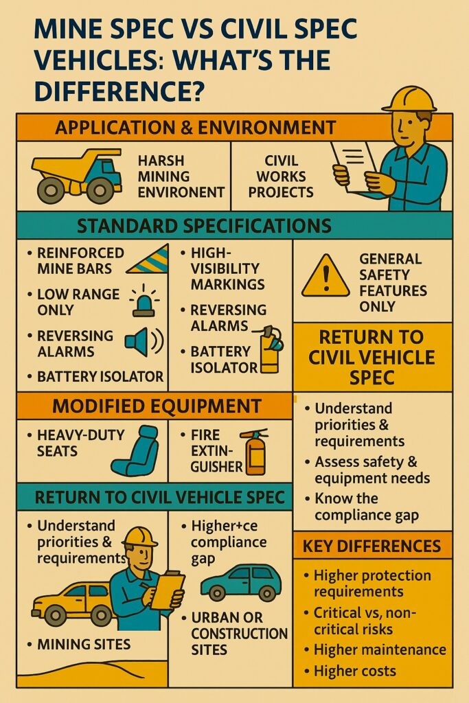 infographic Mine Spec vs Civil Spec Vehicles: What’s the Difference?