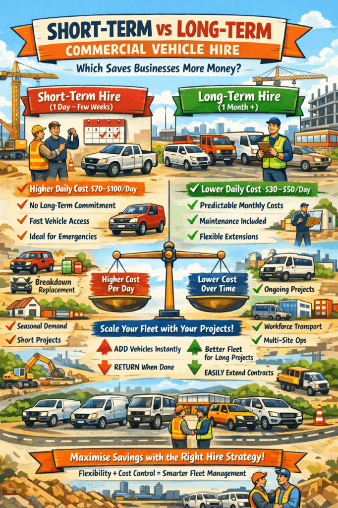 infographic Short-Term vs Long-Term Commercial Vehicle Hire: Which Saves Businesses More Money?