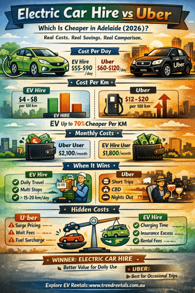 infographic Electric Car Hire vs Uber: Which Is Cheaper in Adelaide in 2026?