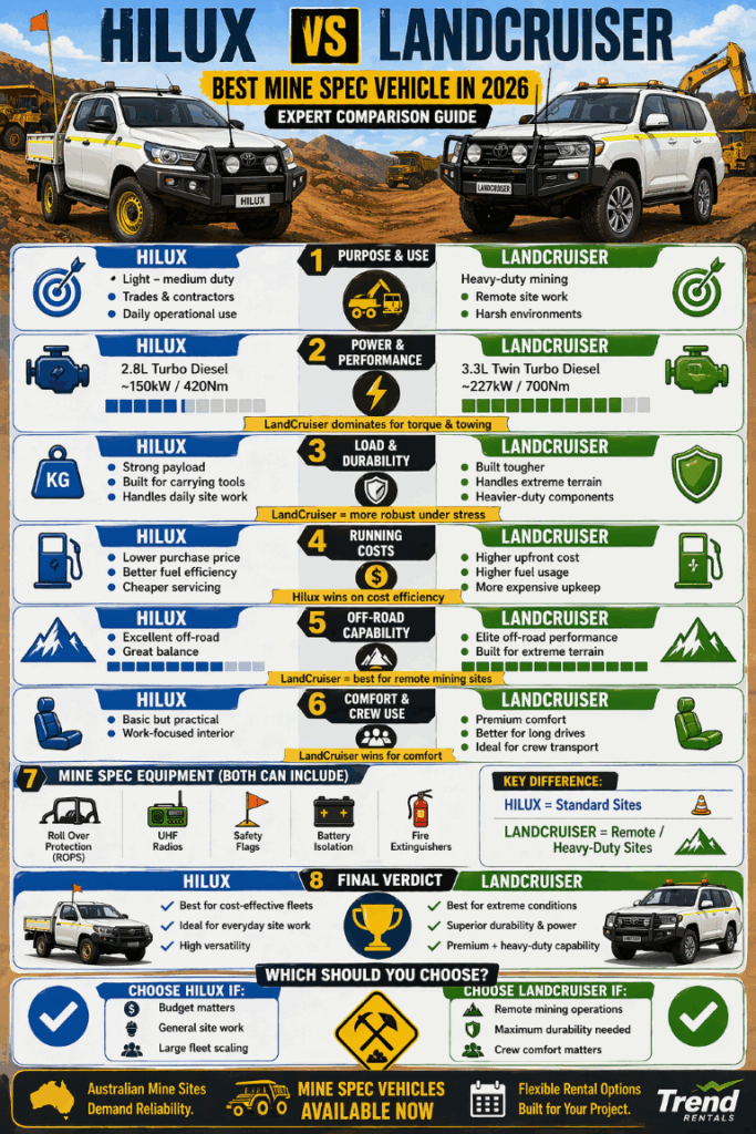 infographic Hilux vs LandCruiser: Best Mine Spec Vehicle? (2026 Expert Comparison)