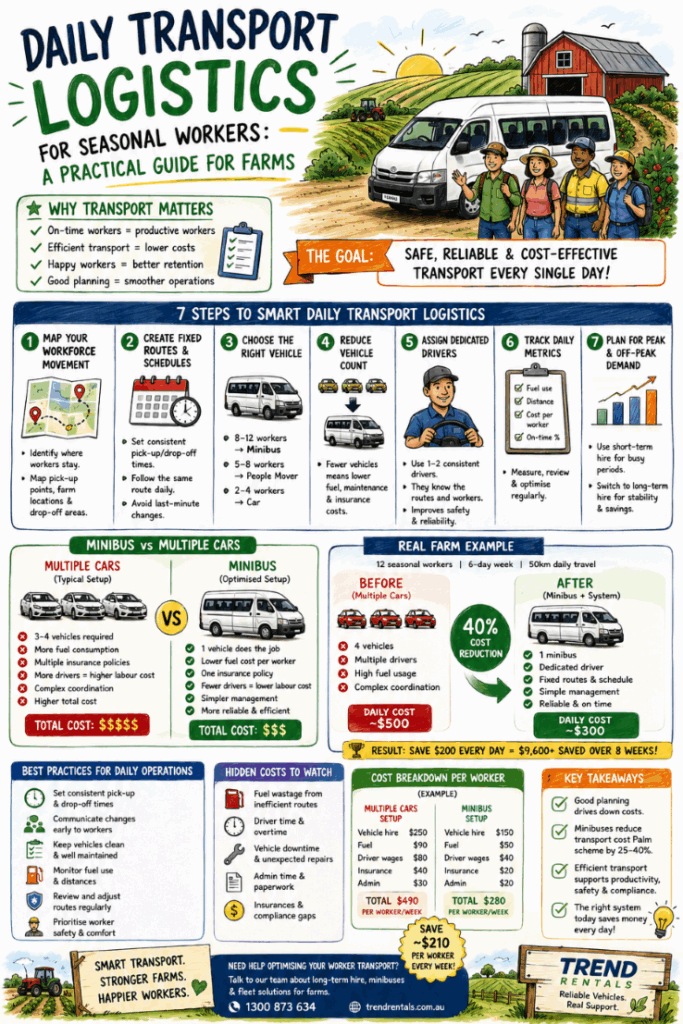 infographic Daily Transport Logistics for Seasonal Workers: A Practical Guide for Farms