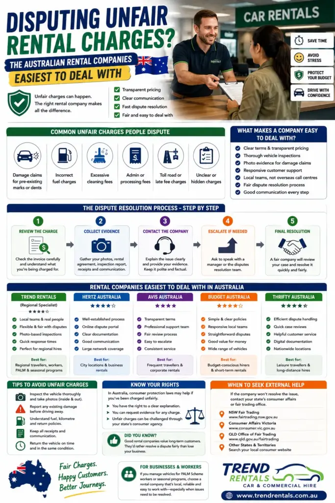 infographic Which Australian Vehicle Rental Companies Are Easiest to Deal With When Disputing Unfair Charges