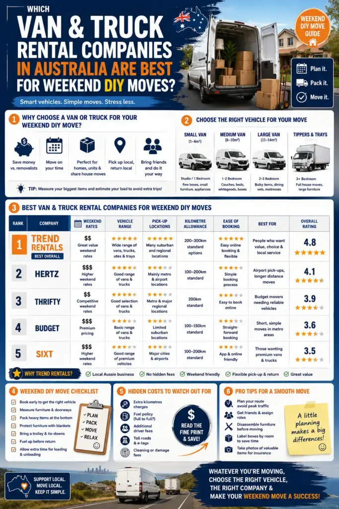 Which Van and Truck Rental Companies in Australia Are Best for Weekend DIY Moves