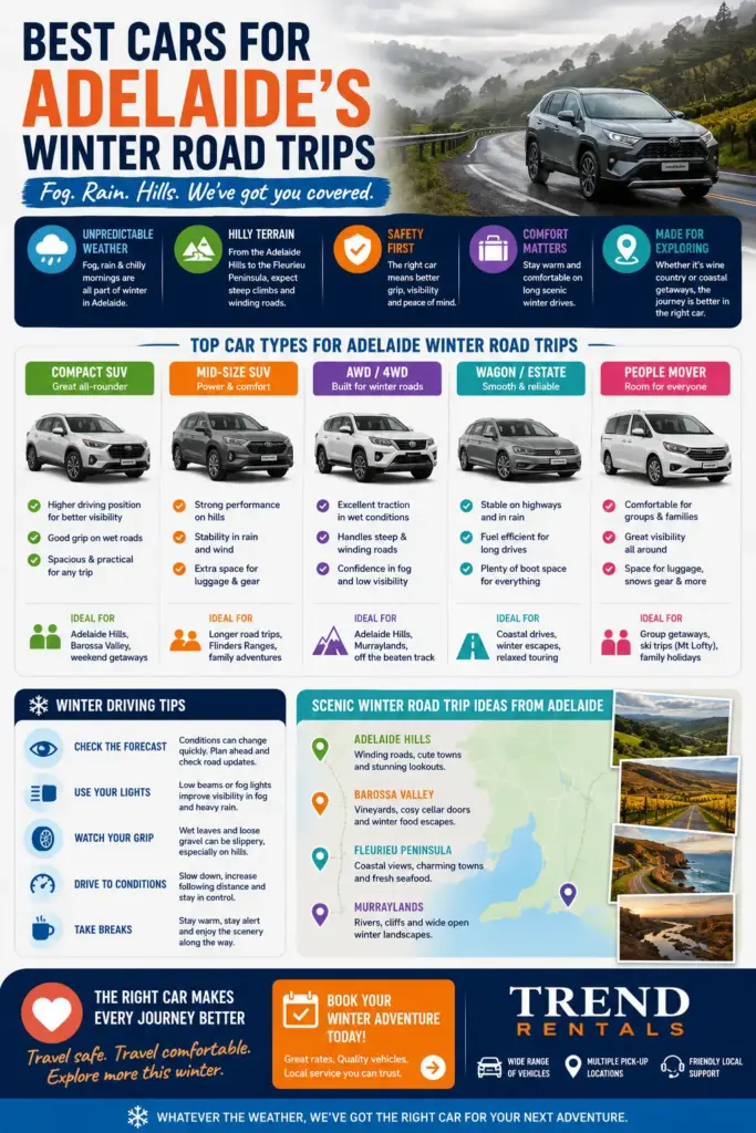 infographic Best Cars for Adelaide’s Winter Road Trips (Fog, Rain & Hills)
