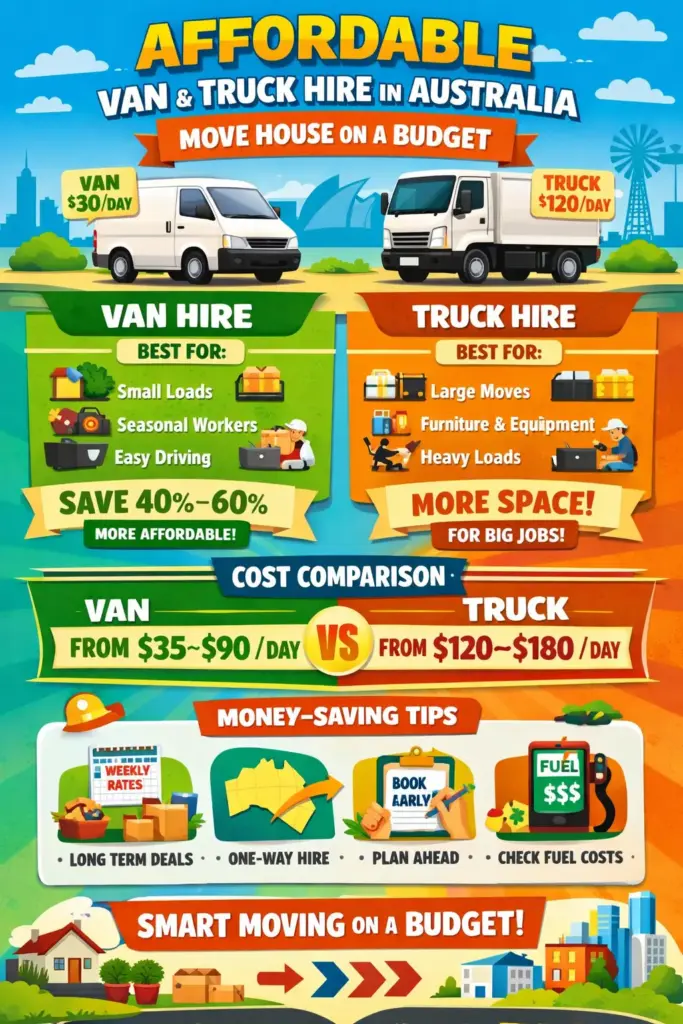 infographic The Most Affordable Van & Truck Hire Options in Australia for Moving House on a Tight Budget