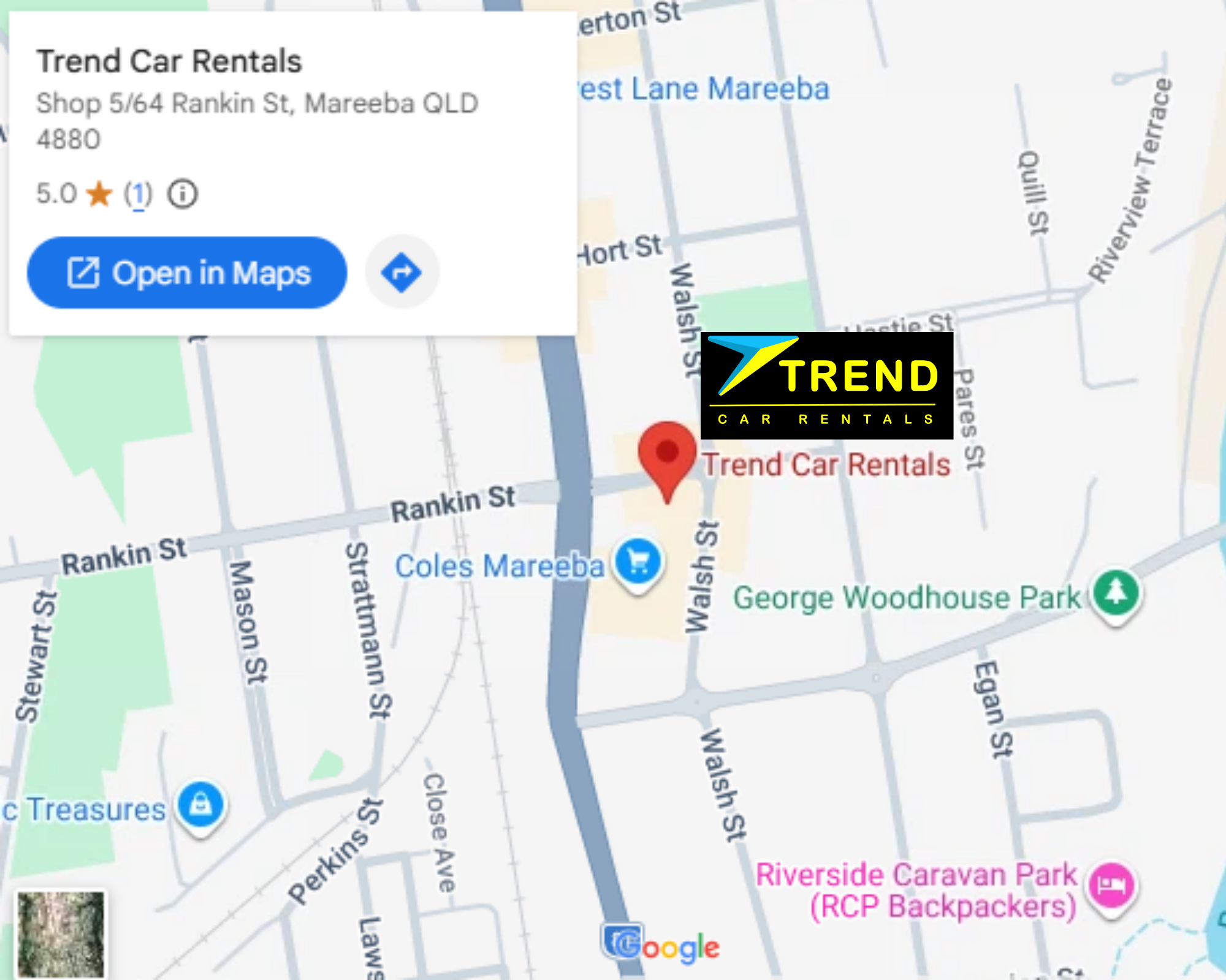 trend car rentals depot location in Mareeba