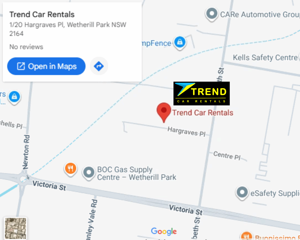 google maps trend car rentals in sydney
